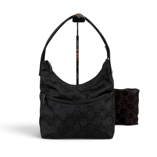 Gucci GG Canvas Hobo Black Shoulder