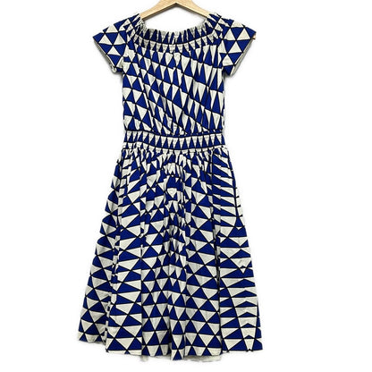 Prada Dress 38 S Blue White Black Short Sleeve Knee Length — view 2
