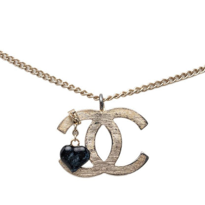 Chanel 01P CC Logo Heart Pendant Gold Plated