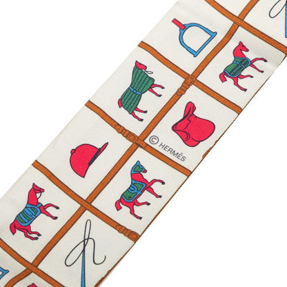 Hermes Twilly Couvertures Et Tenues de Jour Horsewear Scarf Beige Multicolor — view 2