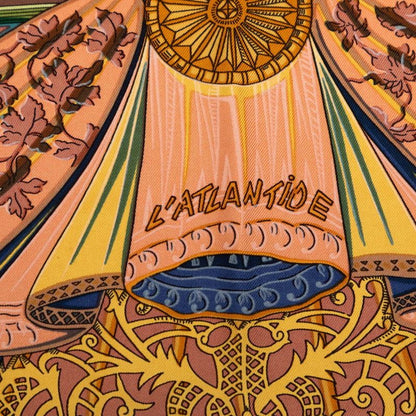 Hermes Carre 90 L'atlantide Atlantis Scarf Brown Silk — view 3