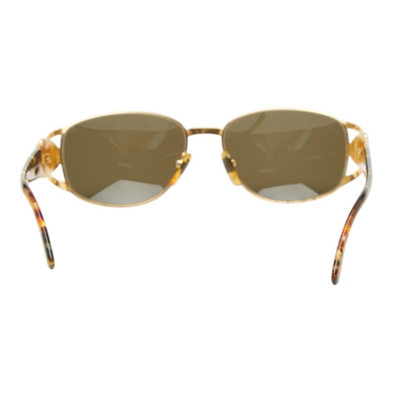 Fendi FF Logo Coin Motif Eyewear Sunglasses 034 Brown Gold Acetate Plated — view 4