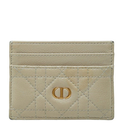 Dior Caro Freesia Card Case Beige Leather
