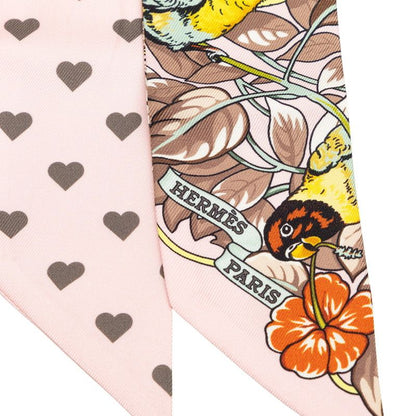 Hermes Twilly Jungle Love Scarf New Tag Leopard Pink Brown Silk — view 2