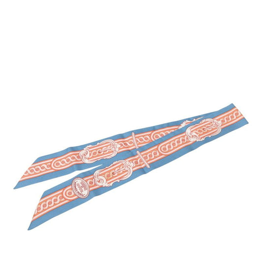Hermes Twilly Bride de Cour Scarf New Tag Blue Pink Silk