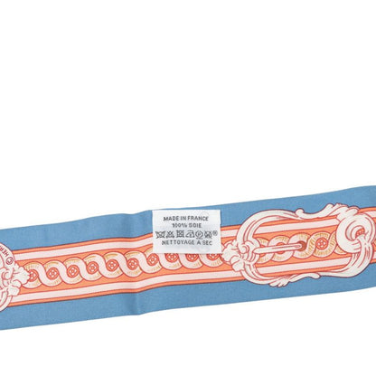 Hermes Twilly Bride de Cour Scarf New Tag Blue Pink Silk — view 4