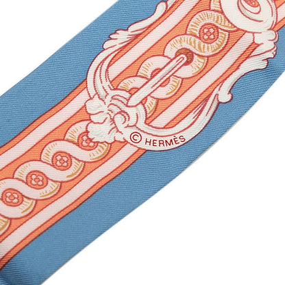 Hermes Twilly Bride de Cour Scarf Blue Pink Silk — view 3