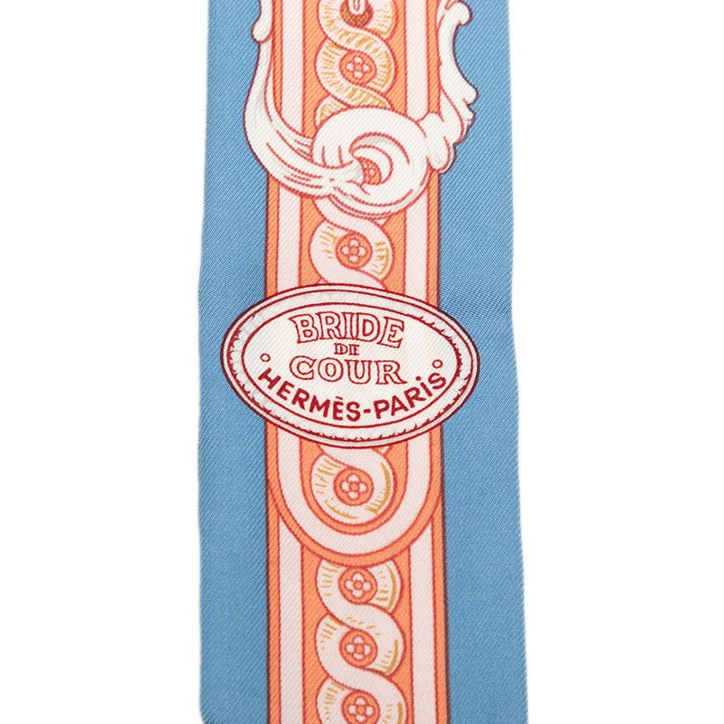 Hermes Twilly Bride de Cour Scarf Blue Pink Silk — view 2