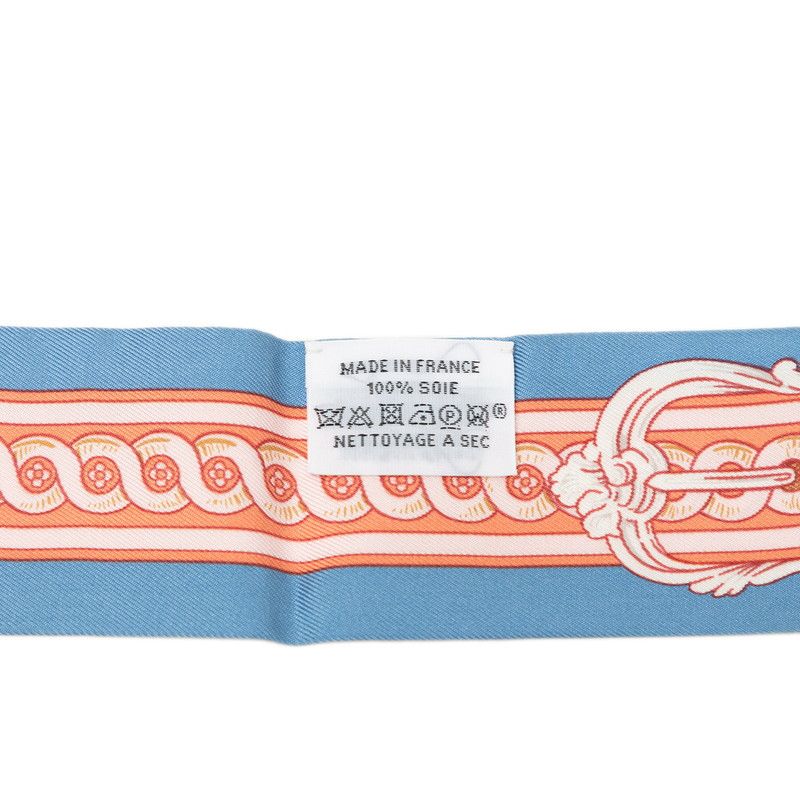 Hermes Twilly Bride de Cour Scarf Blue Pink Silk — view 4