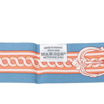 Hermes Twilly Bride de Cour Scarf Blue Pink Silk — view 4