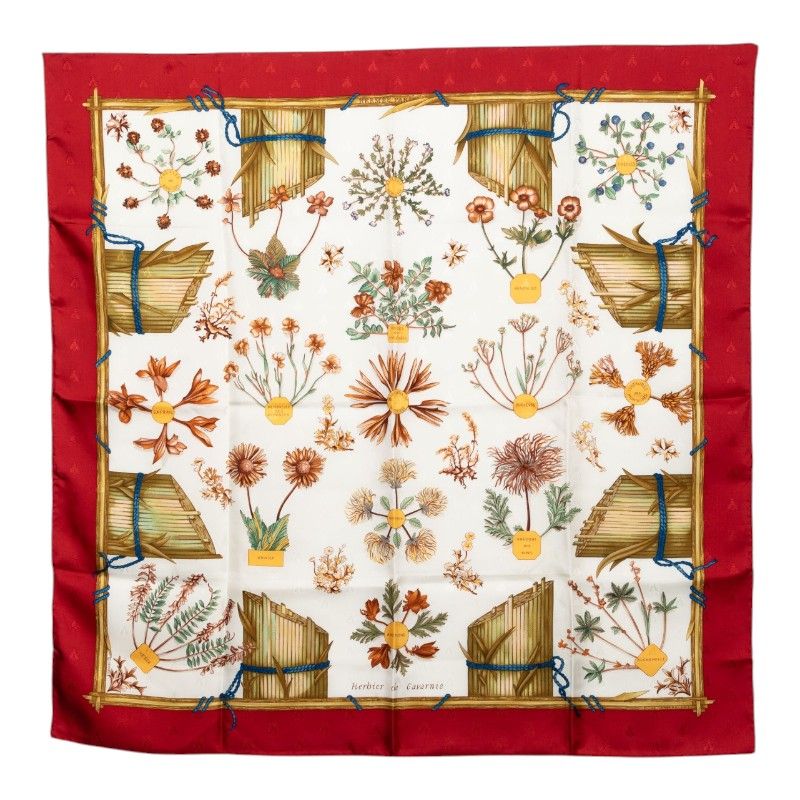 Hermes Carre 90 Harbier de Gavarnie Pressed Flowers From the Cirque de Cavarnie
