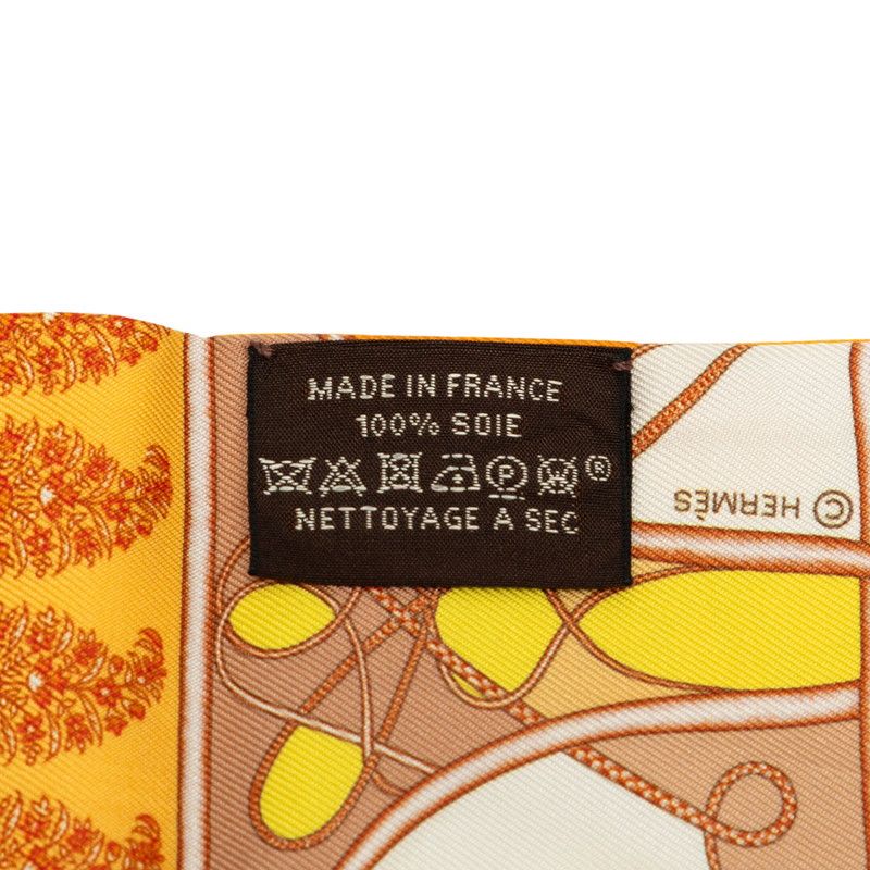Hermes Twilly Coup de Fouet Au Bloc Scarf New Tag Orange Silk — view 5