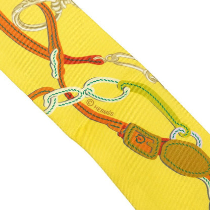 Hermes Twilly Brides de Gala Ceremonial Bridle Scarf Yellow Silk — view 3