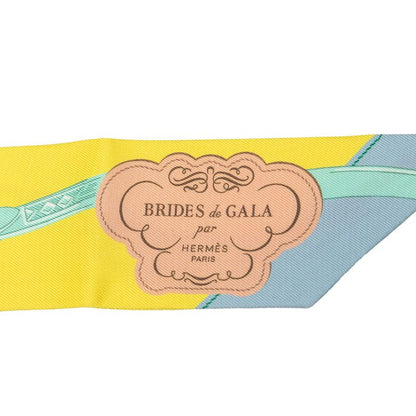 Hermes Twilly Brides de Gala Ceremonial Bridle Scarf Yellow Silk — view 2