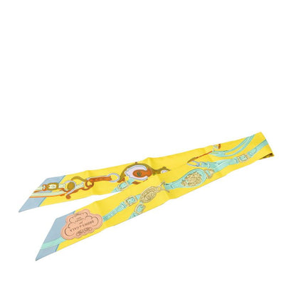 Hermes Twilly Brides de Gala Ceremonial Bridle Scarf Yellow Silk