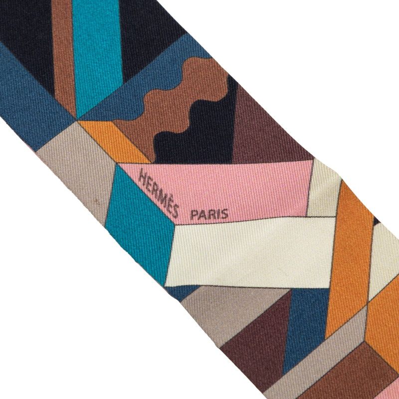Hermes Twilly Perspective Cavaliere Riding Scarf Multicolor Silk — view 3