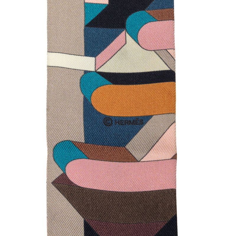 Hermes Twilly Perspective Cavaliere Riding Scarf Multicolor Silk — view 2