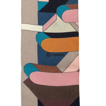 Hermes Twilly Perspective Cavaliere Riding Scarf Multicolor Silk — view 2