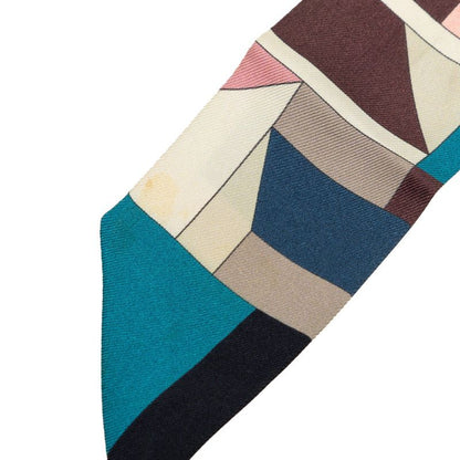 Hermes Twilly Perspective Cavaliere Riding Scarf Multicolor Silk — view 4