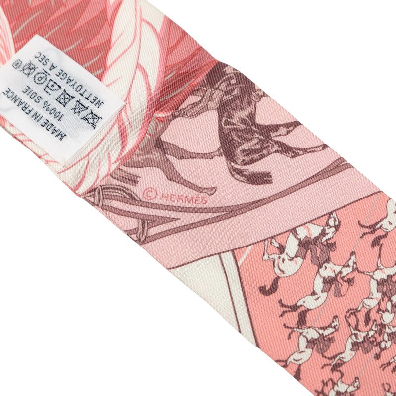 Hermes Twilly Cheval Phoenix Horse and Scarf New Tag Pink Silk — view 3