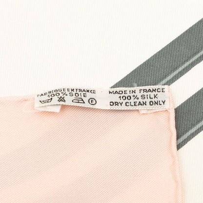 Hermes Carre 90 Brides de Gala Ceremonial Bridle Scarf Pink Ivory Silk — view 6
