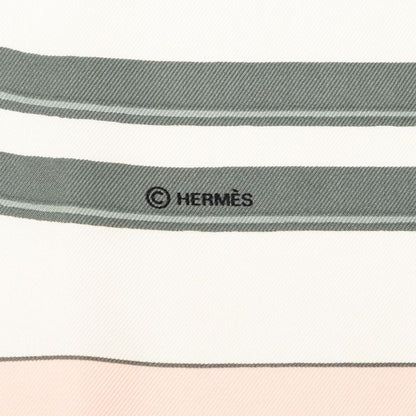 Hermes Carre 90 Brides de Gala Ceremonial Bridle Scarf Pink Ivory Silk — view 4