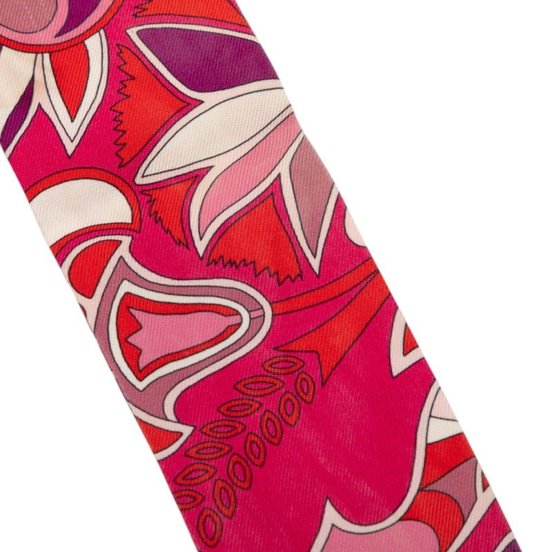 Hermes Twilly Folklore BE Fuchsia Rouge Rose Scarf Purple Magenta Silk — view 3