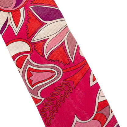 Hermes Twilly Folklore BE Fuchsia Rouge Rose Scarf Purple Magenta Silk — view 3