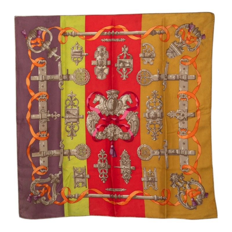 Hermes Carre 60 Ironwork Ferronnerie Scarf Multicolor Silk