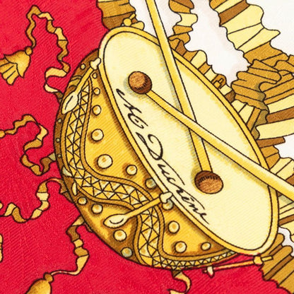 Hermes Carre 90 Feast of the Sun King les Fetes du Roi Soleil Scarf Red Ivory — view 3