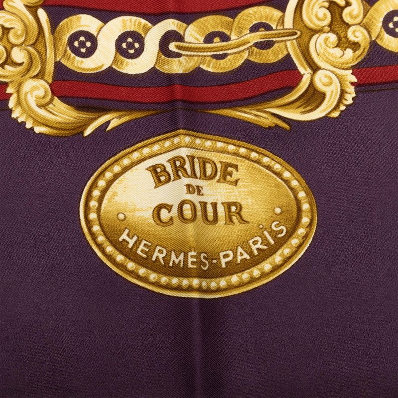 Hermes Carre 90 Bride de Cour Scarf Purple Silk — view 2