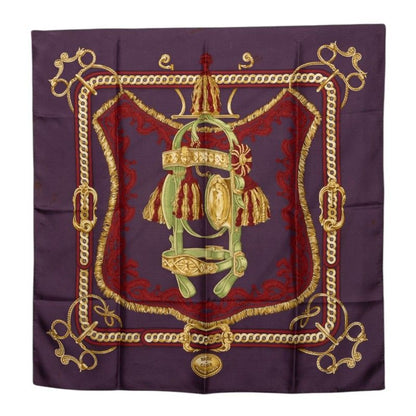 Hermes Carre 90 Bride de Cour Scarf Purple Silk