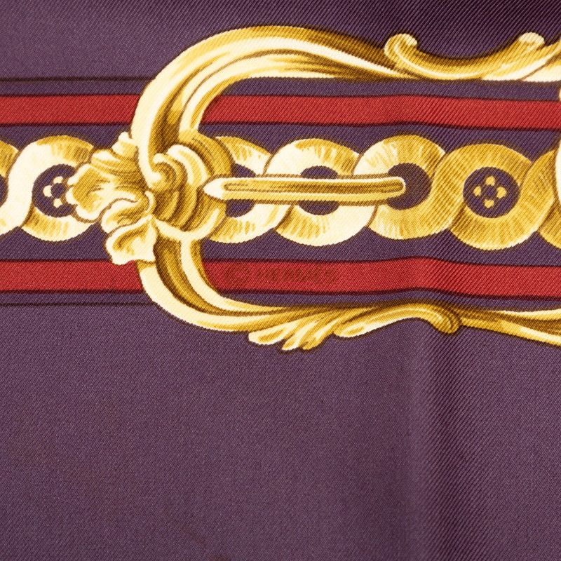 Hermes Carre 90 Bride de Cour Scarf Purple Silk — view 7
