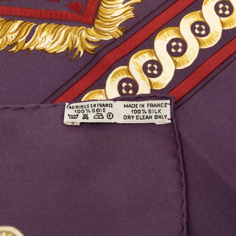 Hermes Carre 90 Bride de Cour Scarf Purple Silk — view 8