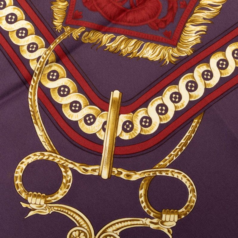 Hermes Carre 90 Bride de Cour Scarf Purple Silk — view 4