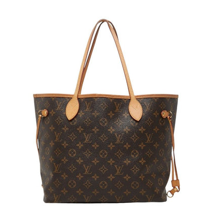 Louis Vuitton Monogram Neverfull MM Shoulder Bag Tote Brown Pink Leather