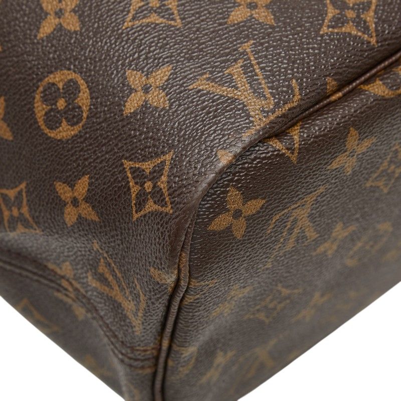 Louis Vuitton Monogram Neverfull MM Shoulder Bag Tote Brown Pink Leather — view 7