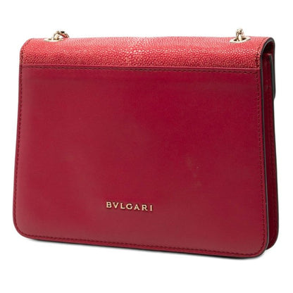 Bvlgari Serpenti Forever Crossbody Chain Shoulder Bag Wine Red Leather — view 2