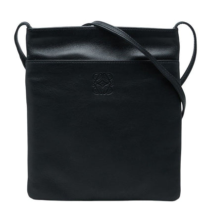 Loewe Anagram Crossbody Shoulder Bag Pochette Black Leather