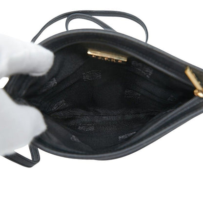 Loewe Anagram Crossbody Shoulder Bag Pochette Black Leather — view 6