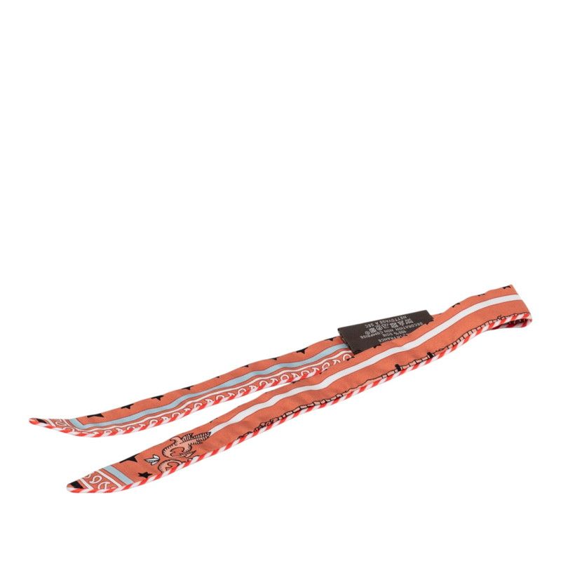 Hermes Tall le Candy Paris Station Scarf Coral Pink Silk — view 2