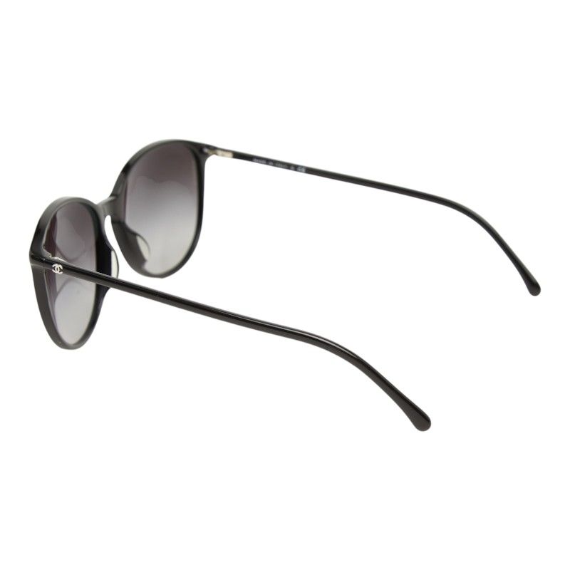 Chanel CC Logo Sunglasses Black Acetate Eyewear — view 3