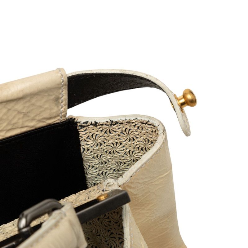 Fendi Peekaboo Large Shoulder Bag 2-Way White Ivory Enamel — view 4