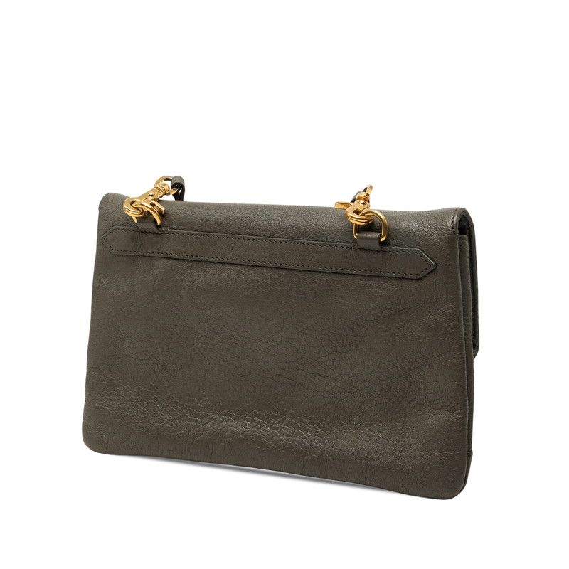 Balenciaga Classic Metallic Envelope Shoulder Bag 2-Way Clutch Gray Leather — view 2