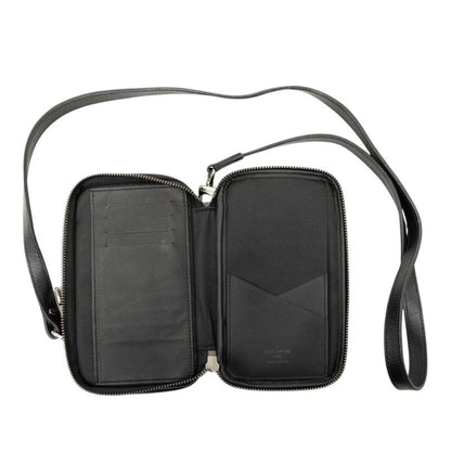 Louis Vuitton Monogram Eclipse Reverse Double Phone Pouch Shoulder Bag Noir — view 4