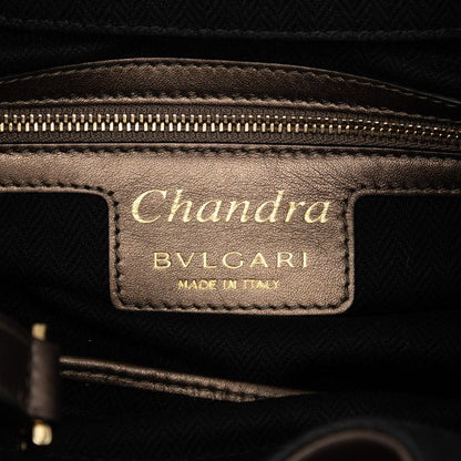 Bvlgari Chandra Shoulder Bag Brown Gold Leather — view 5