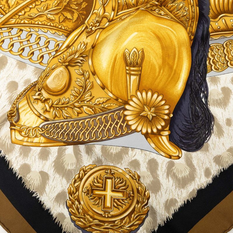 Hermes Carre 90 Casques Et Plumets Scarf Multicolor Silk — view 5