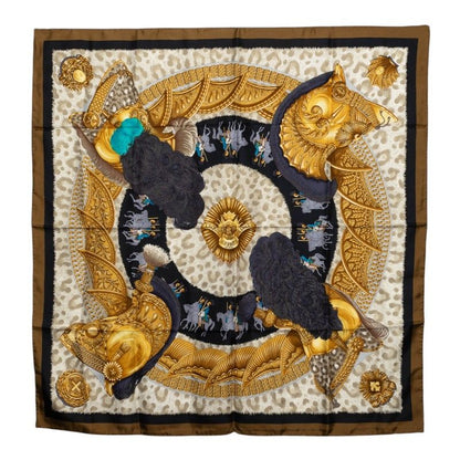 Hermes Carre 90 Casques Et Plumets Scarf Multicolor Silk