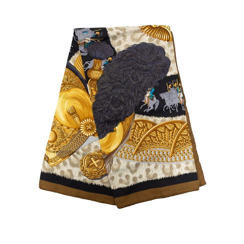 Hermes Carre 90 Casques Et Plumets Scarf Multicolor Silk — view 2
