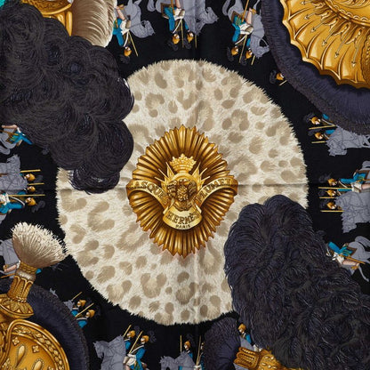 Hermes Carre 90 Casques Et Plumets Scarf Multicolor Silk — view 3